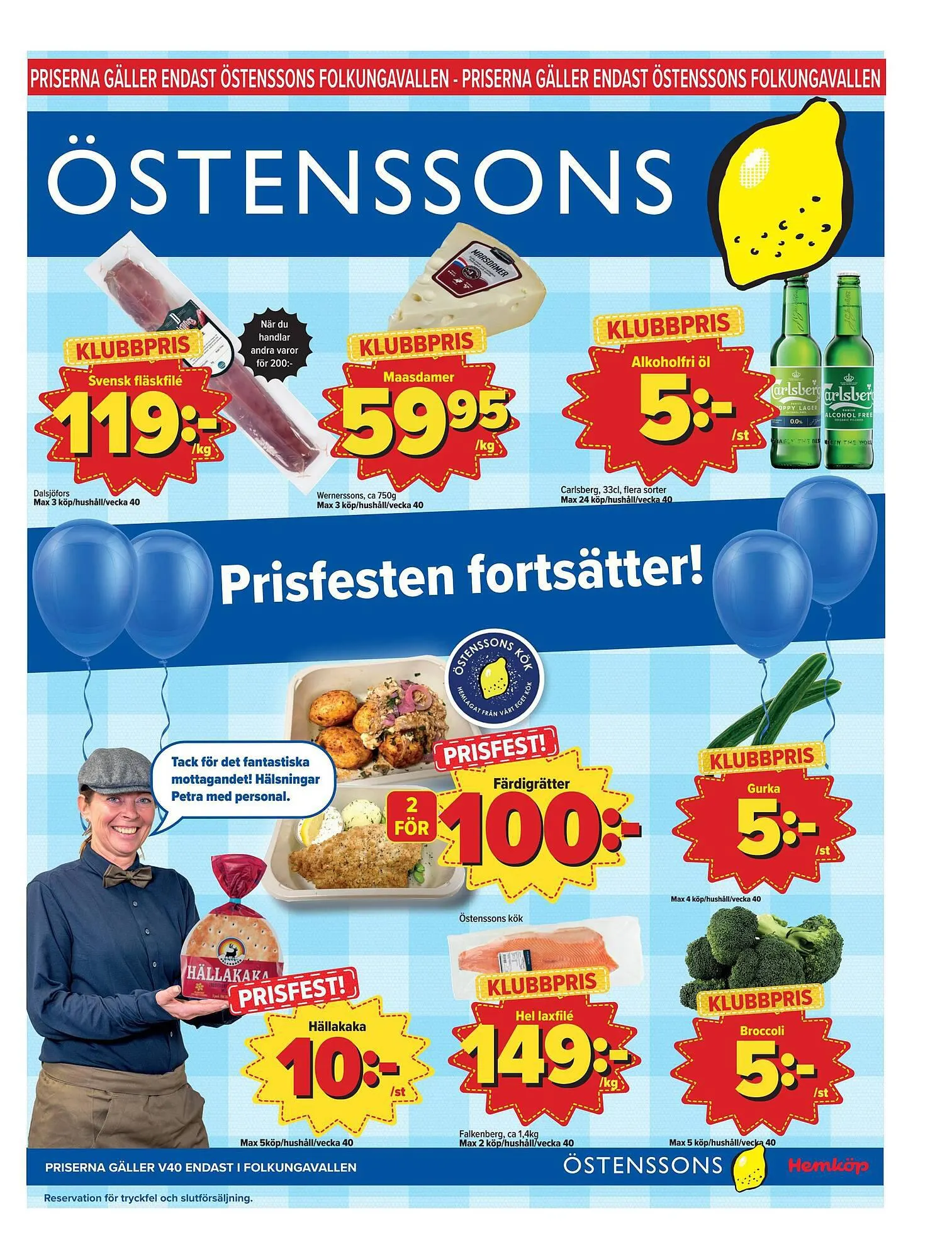 Östenssons reklamblad från 1 oktober till 8 oktober 2023 - Reklamblad sidor 1