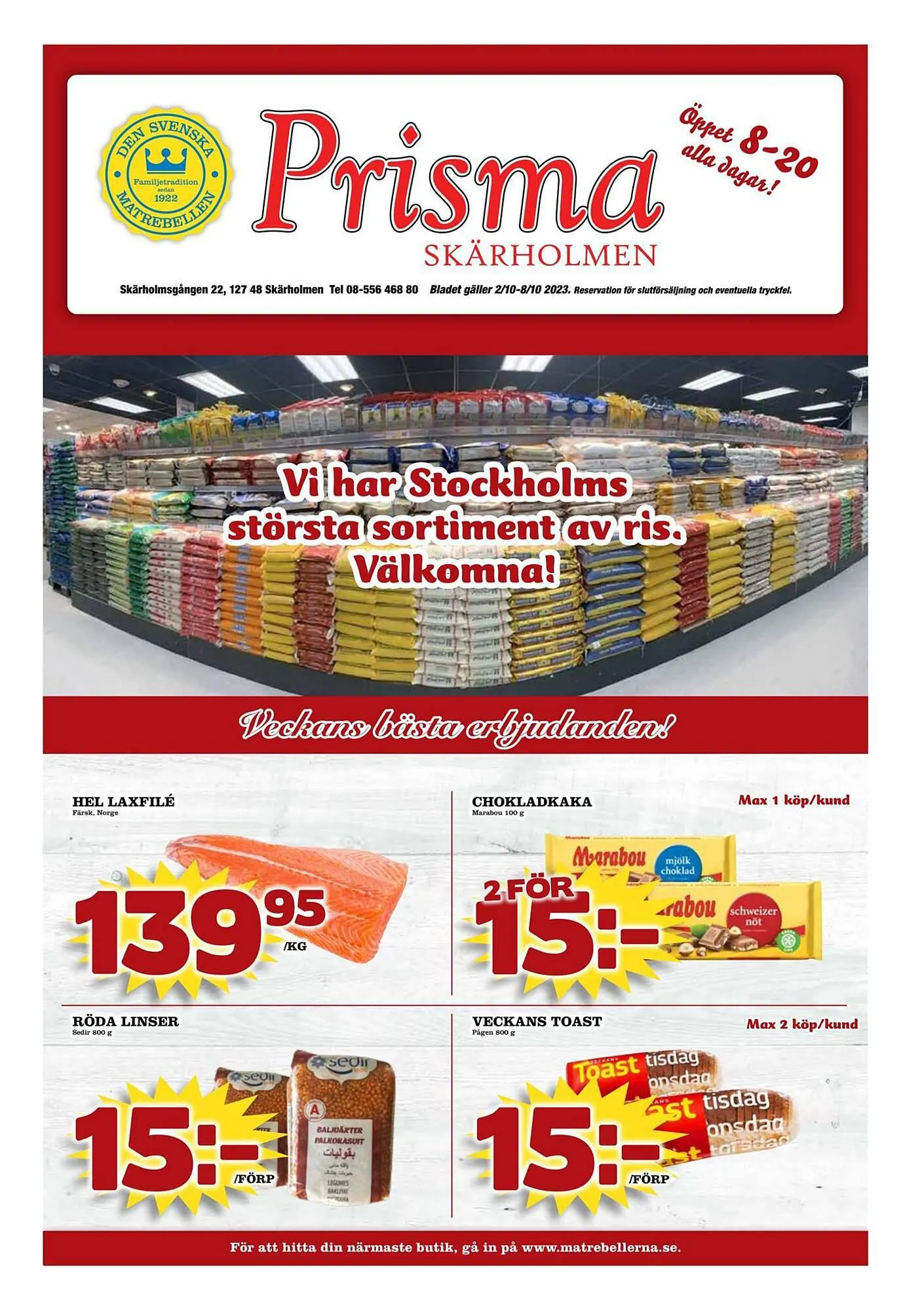 Prisma Mat reklamblad från 1 oktober till 8 oktober 2023 - Reklamblad sidor 1