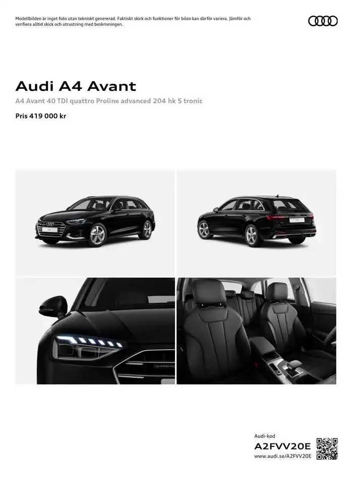 Audi A4 Avant från 18 oktober till 18 oktober 2025 - Reklamblad sidor 1