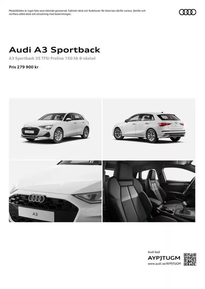 Audi A3 Sportback från 15 november till 15 november 2025 - Reklamblad sidor 1