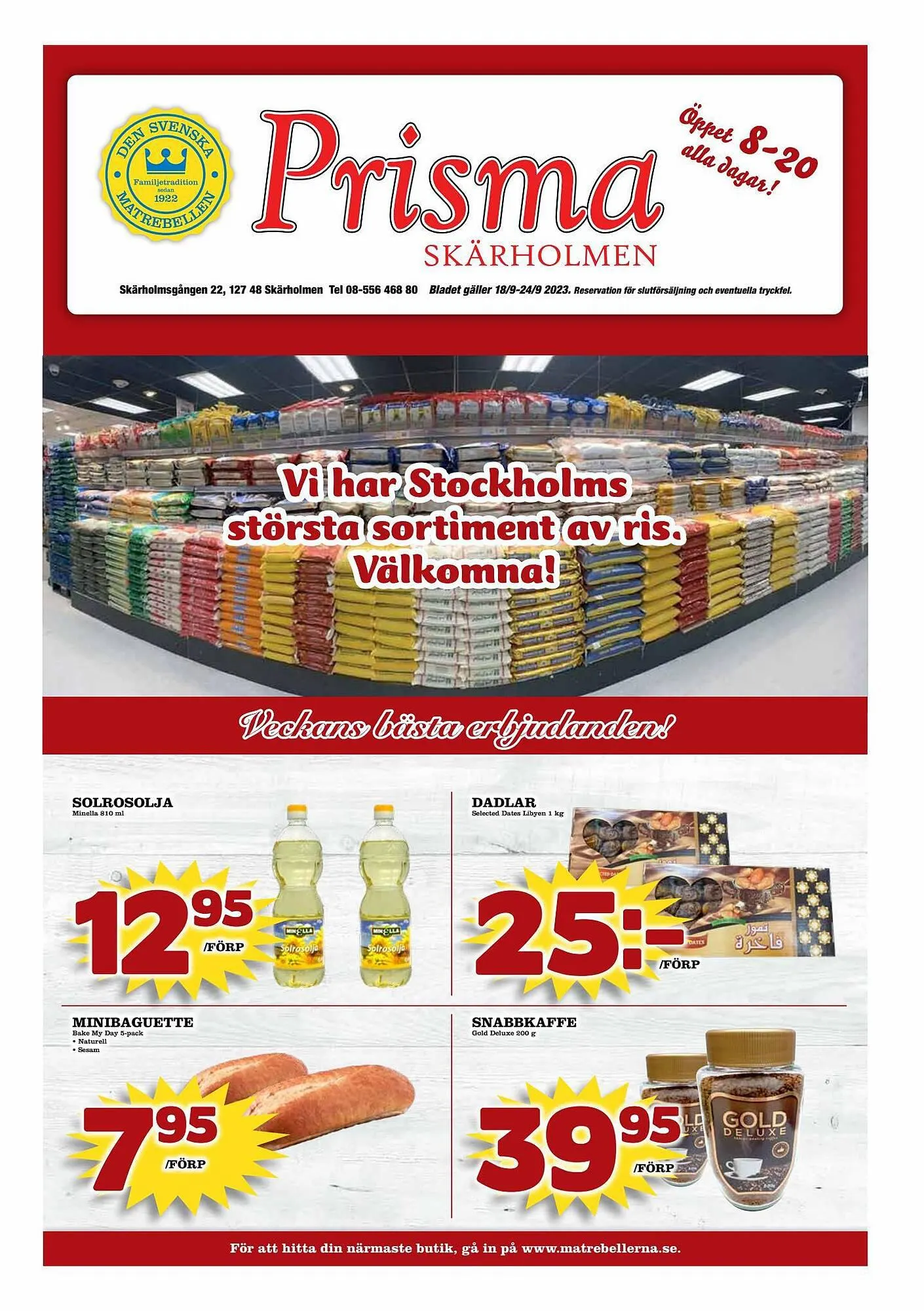 Prisma Mat reklamblad från 18 september till 24 september 2023 - Reklamblad sidor 1