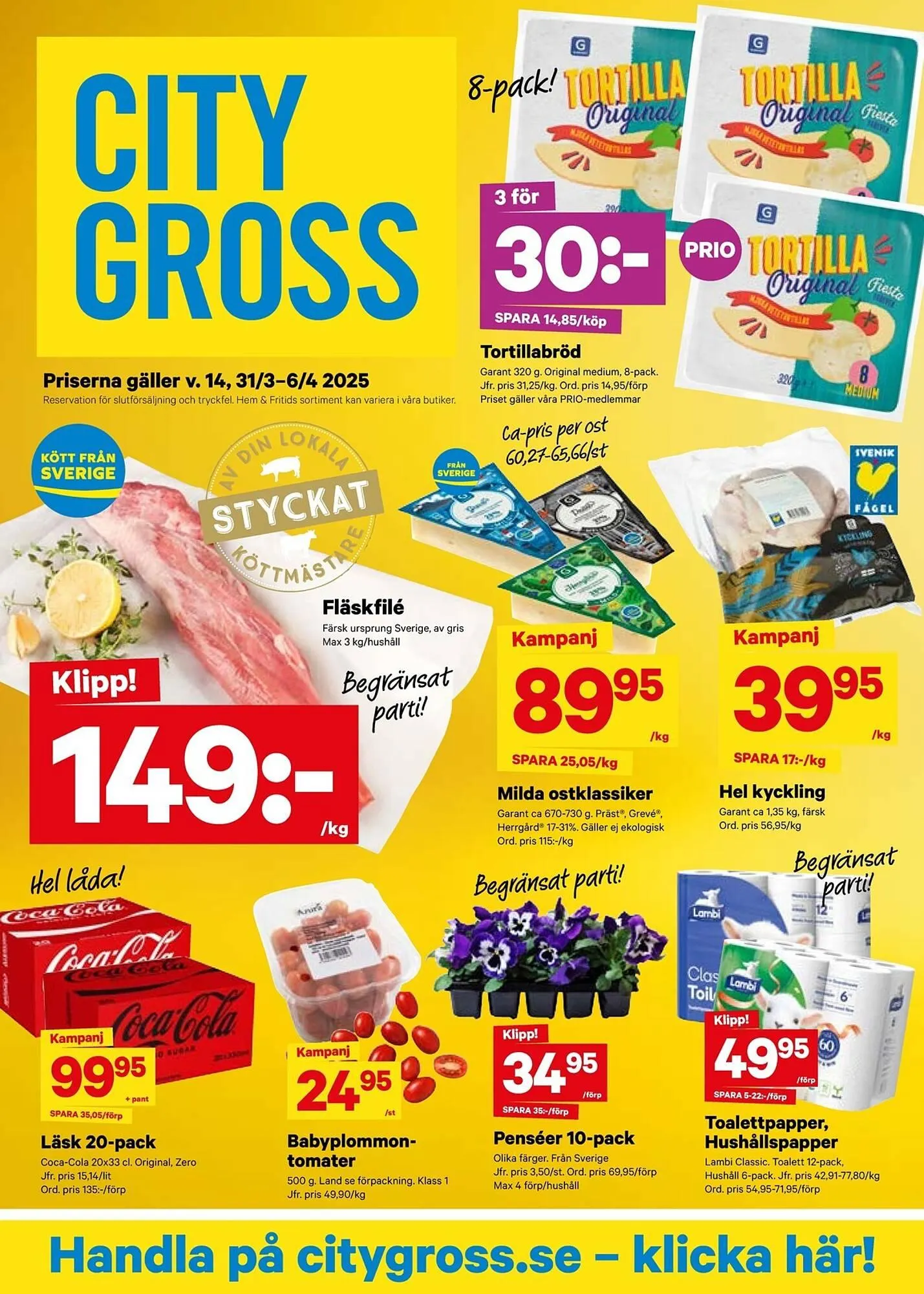 City Gross reklamblad från 31 mars till 6 april 2025 - Reklamblad sidor 1