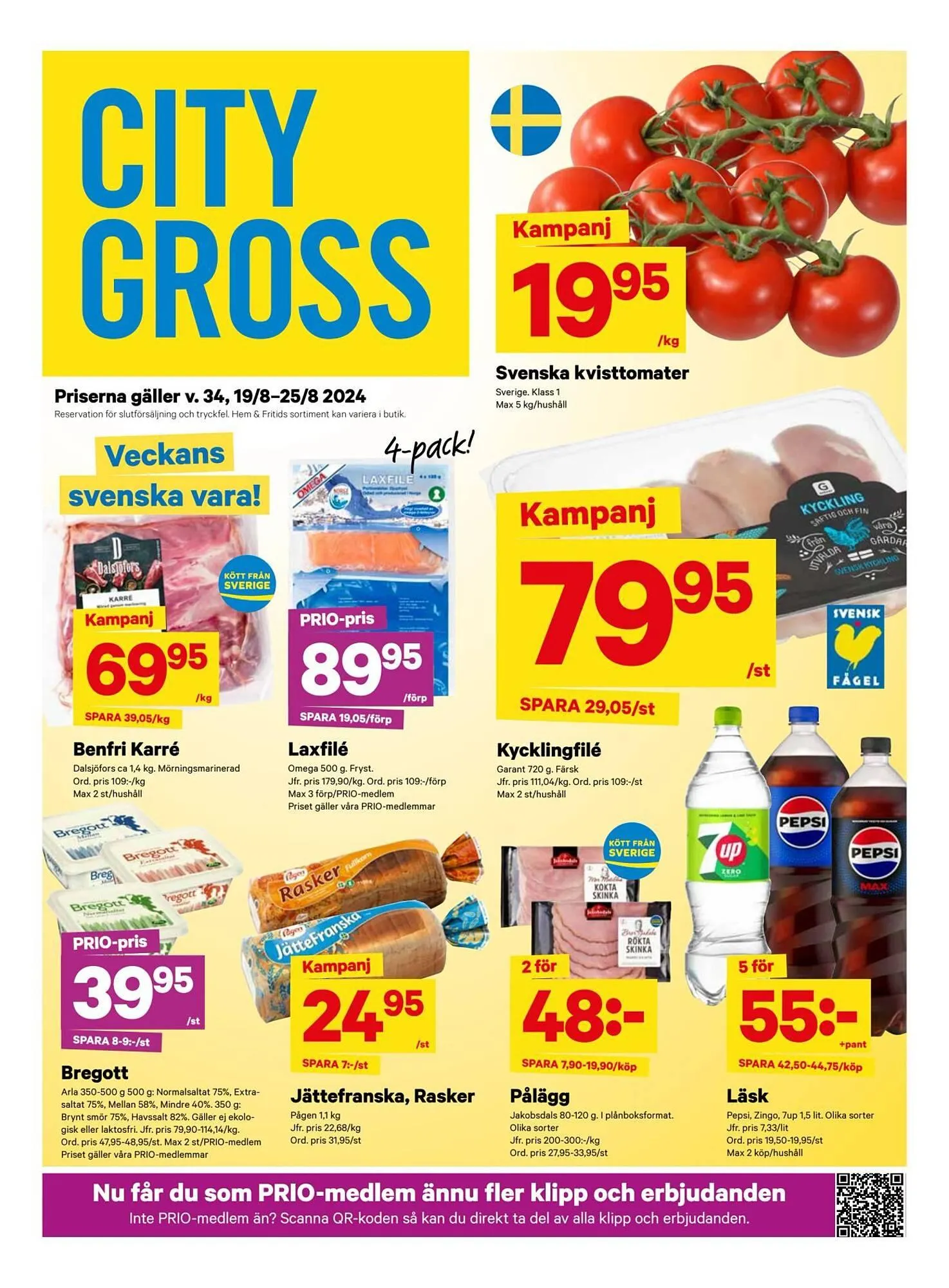 City Gross reklamblad från 18 augusti till 25 augusti 2024 - Reklamblad sidor 1