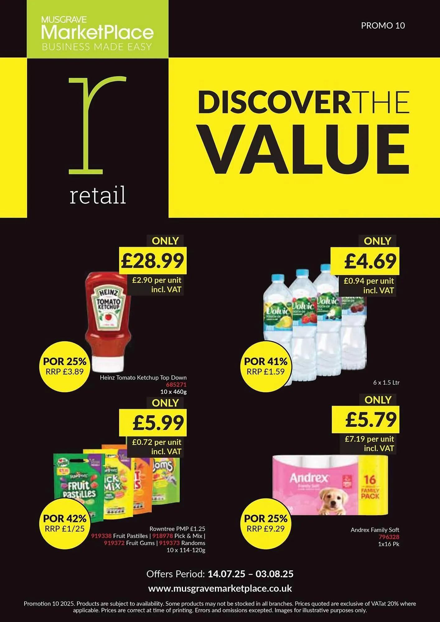 Musgrave MarketPlace leaflet from 14 July to 3 August 2025 - Catalogue Page 1