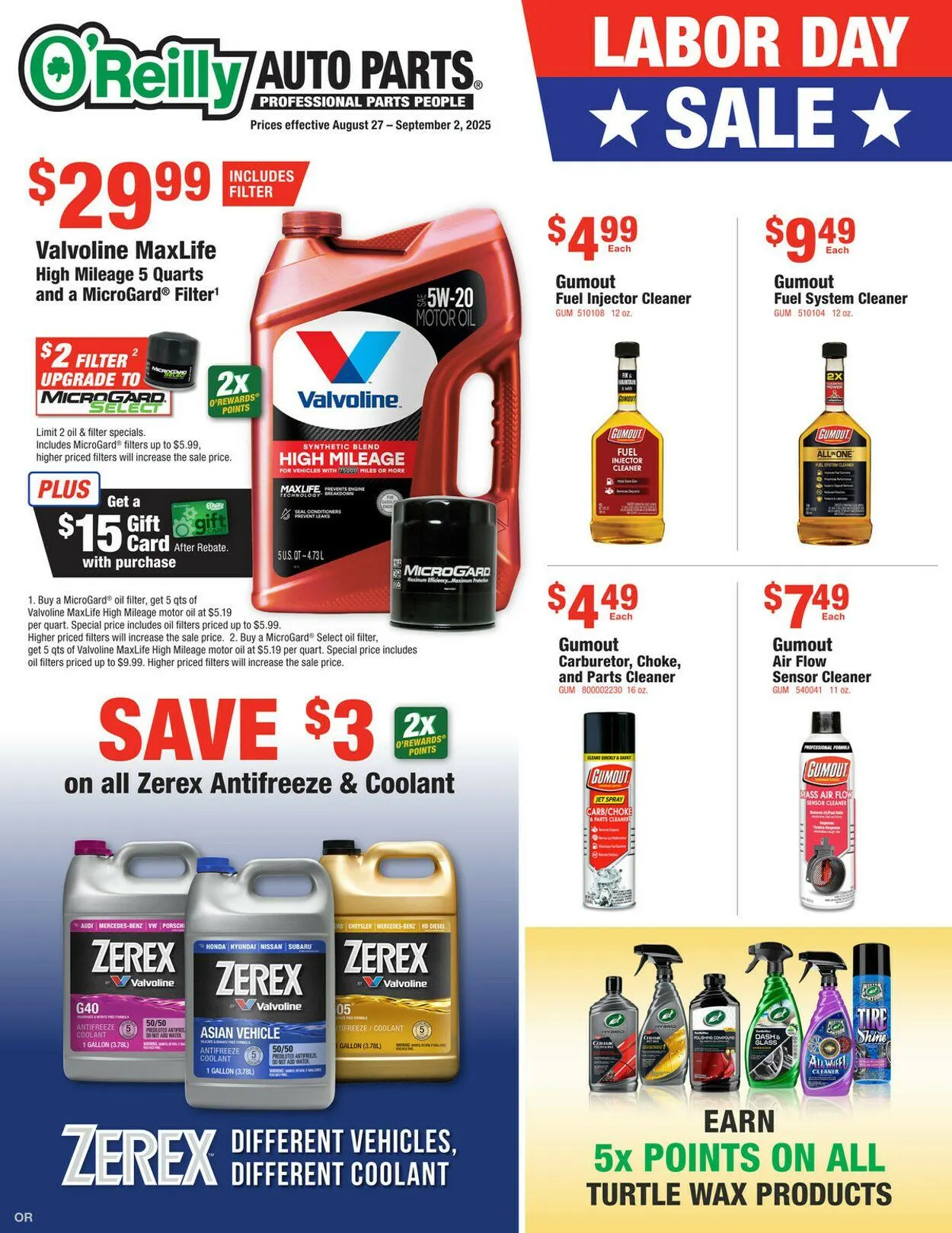 Weekly ad O’Reilly Auto Parts from August 27 to September 2 2025 - Page 1