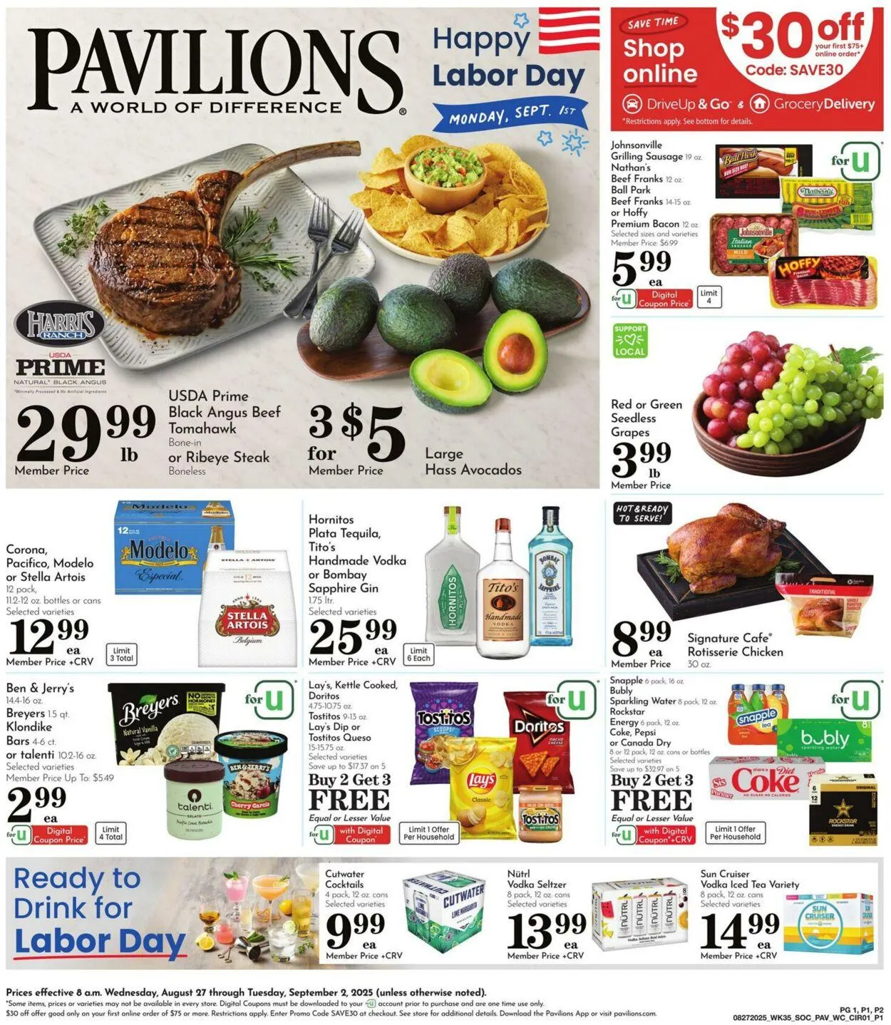 Weekly ad Pavilions from August 27 to September 2 2025 - Page 1