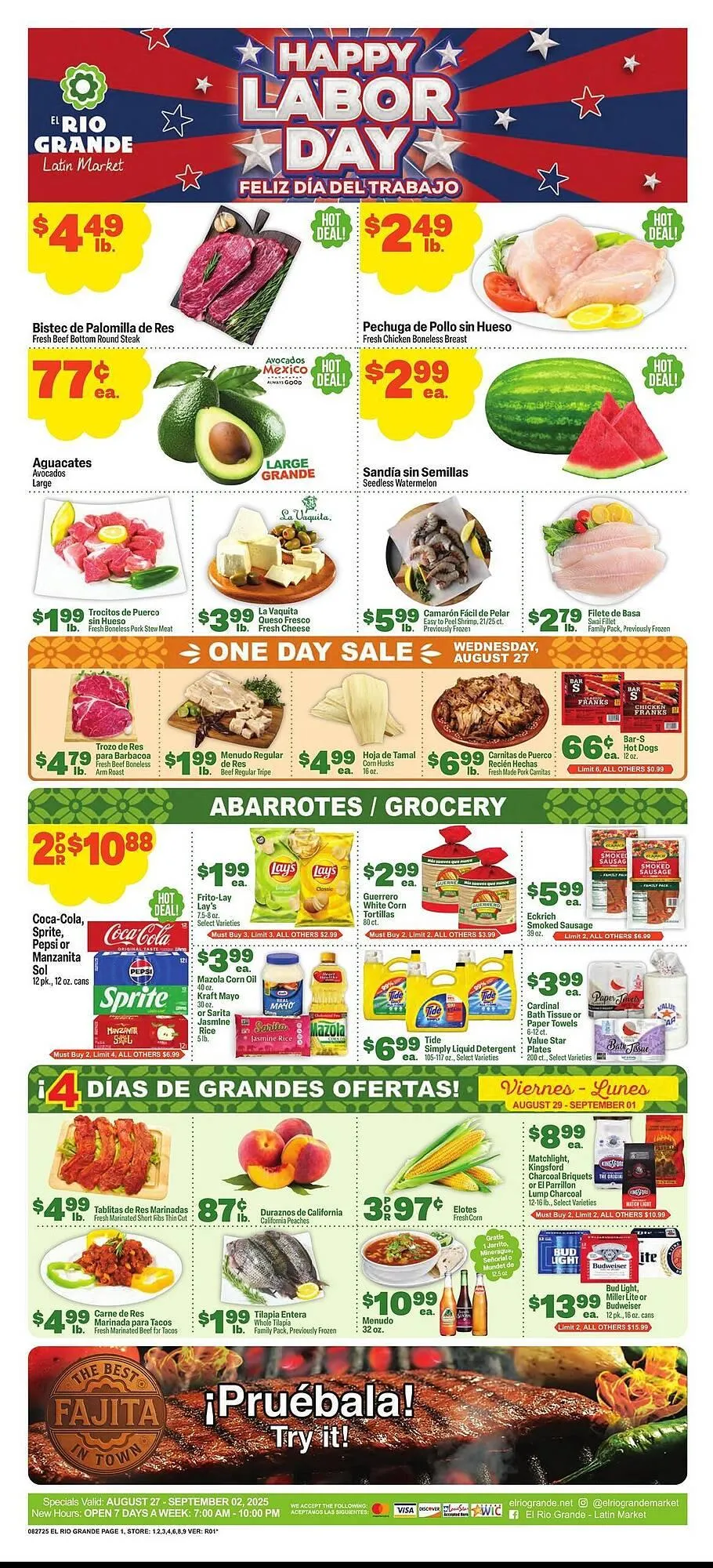 Weekly ad El Rio Grande Weekly Ad from August 27 to September 2 2025 - Page 1