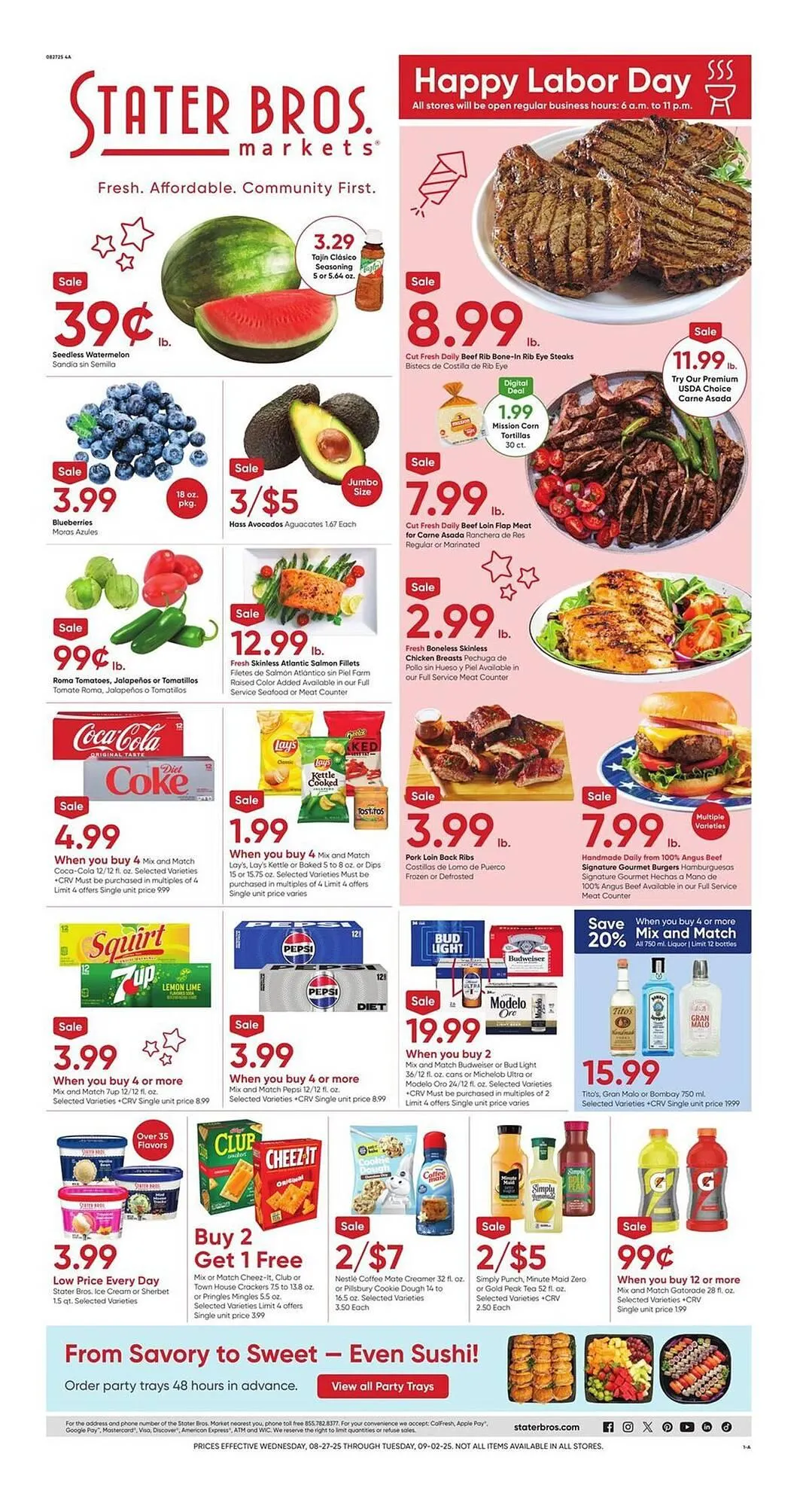 Weekly ad Stater Bros Weekly Ad from August 27 to September 2 2025 - Page 1