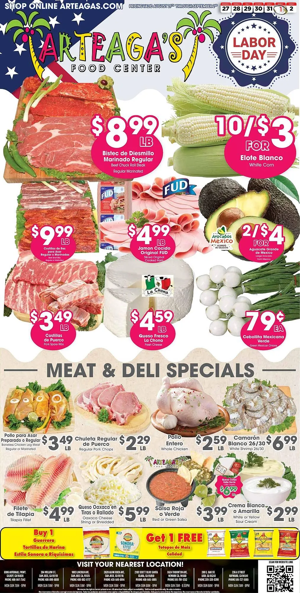Weekly ad Arteagas Food Center Weekly Ad from August 27 to September 2 2025 - Page 1