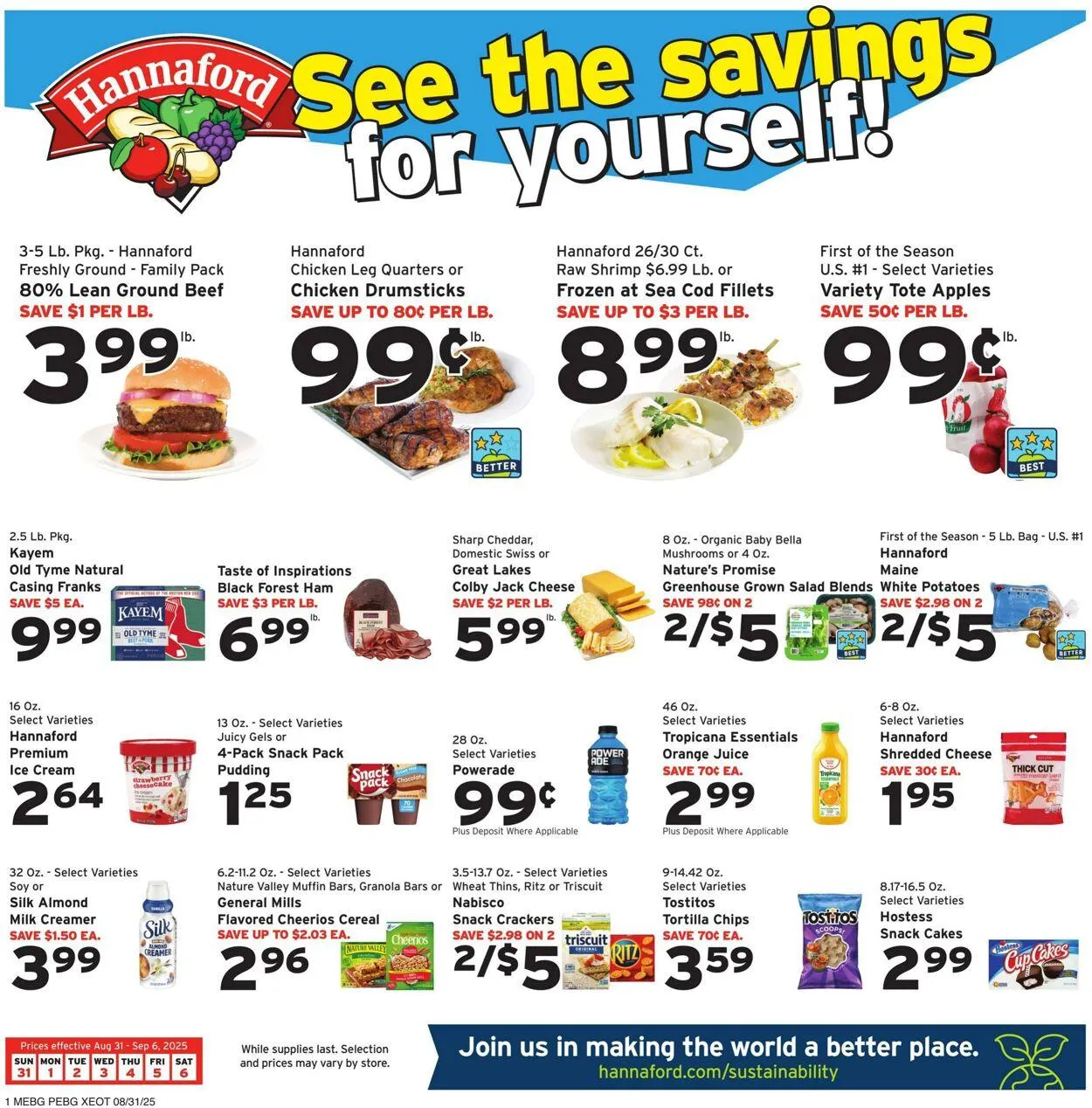 Weekly ad Hannaford Current weekly ad from August 31 to September 6 2025 - Page 1