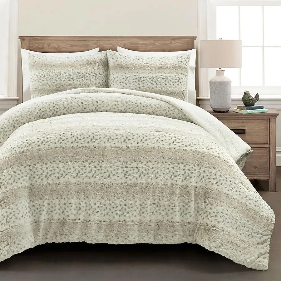 Lush Decor Neutral Solid Reversible Full/Queen Comforter