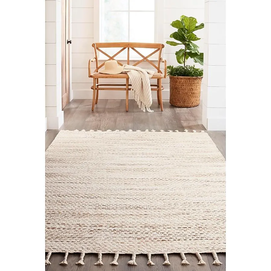 allen + roth Selena 5 x 8 (ft) Loomed Natural Linen Rectangular Indoor Area rug