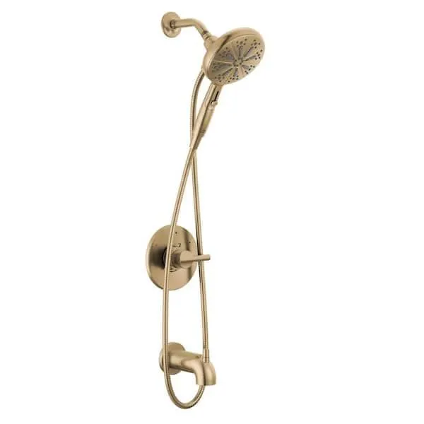 Nicoli Gold Single Handle 6-Spray Tub and Shower Faucet 1.75 GPM in. Champagne Bronze Valve Included