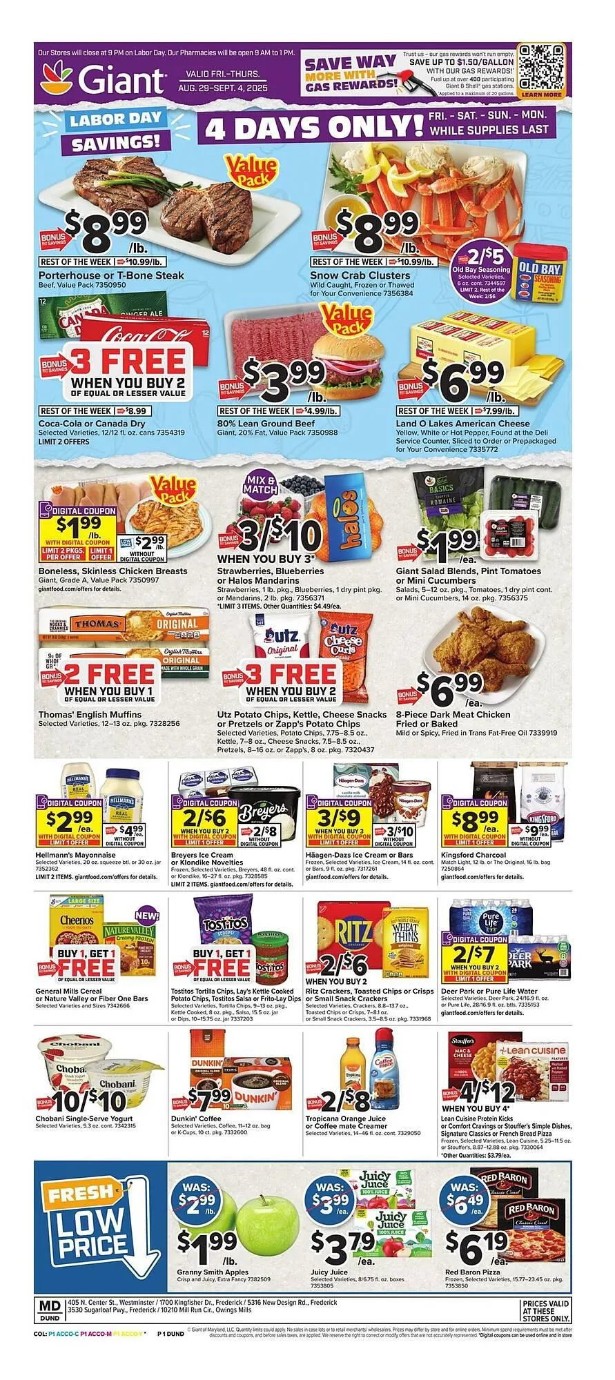 Weekly ad Giant Food Weekly Ad from August 29 to September 4 2025 - Page 1