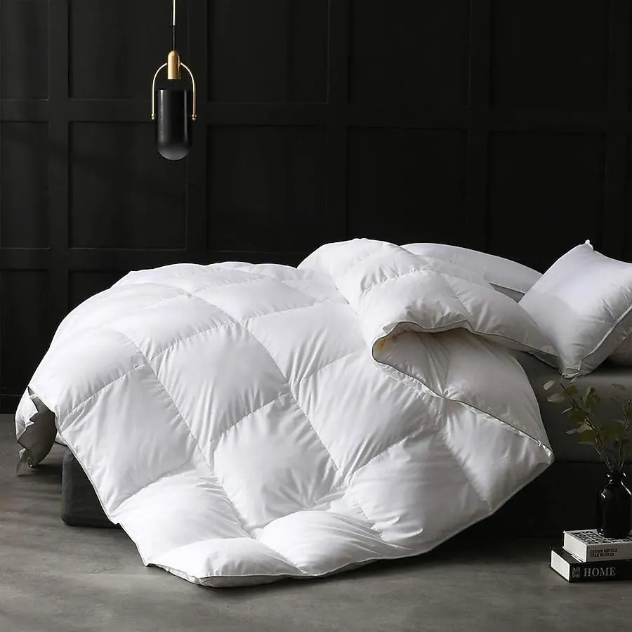 APSMILE King Size Heavyweight Feathers Down Poly Cotton Duvet Comforter