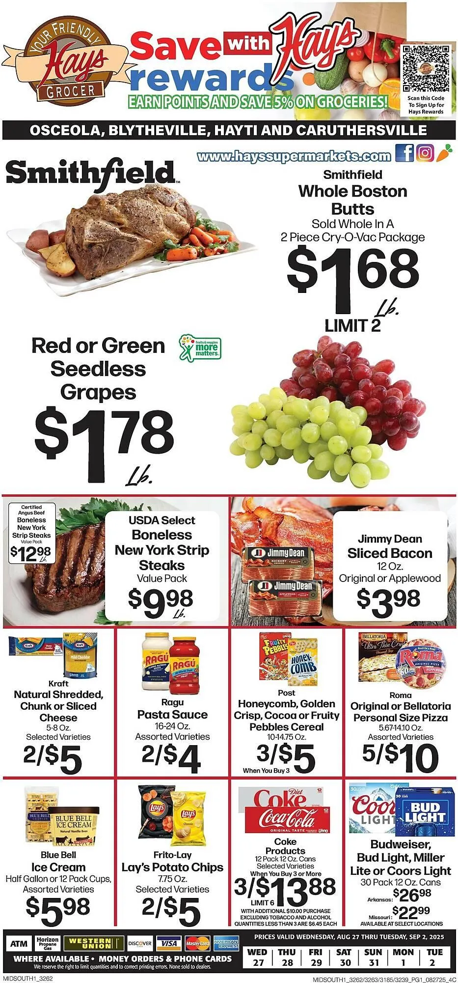 Weekly ad Hays Supermarket Weekly Ad from August 27 to September 2 2025 - Page 1