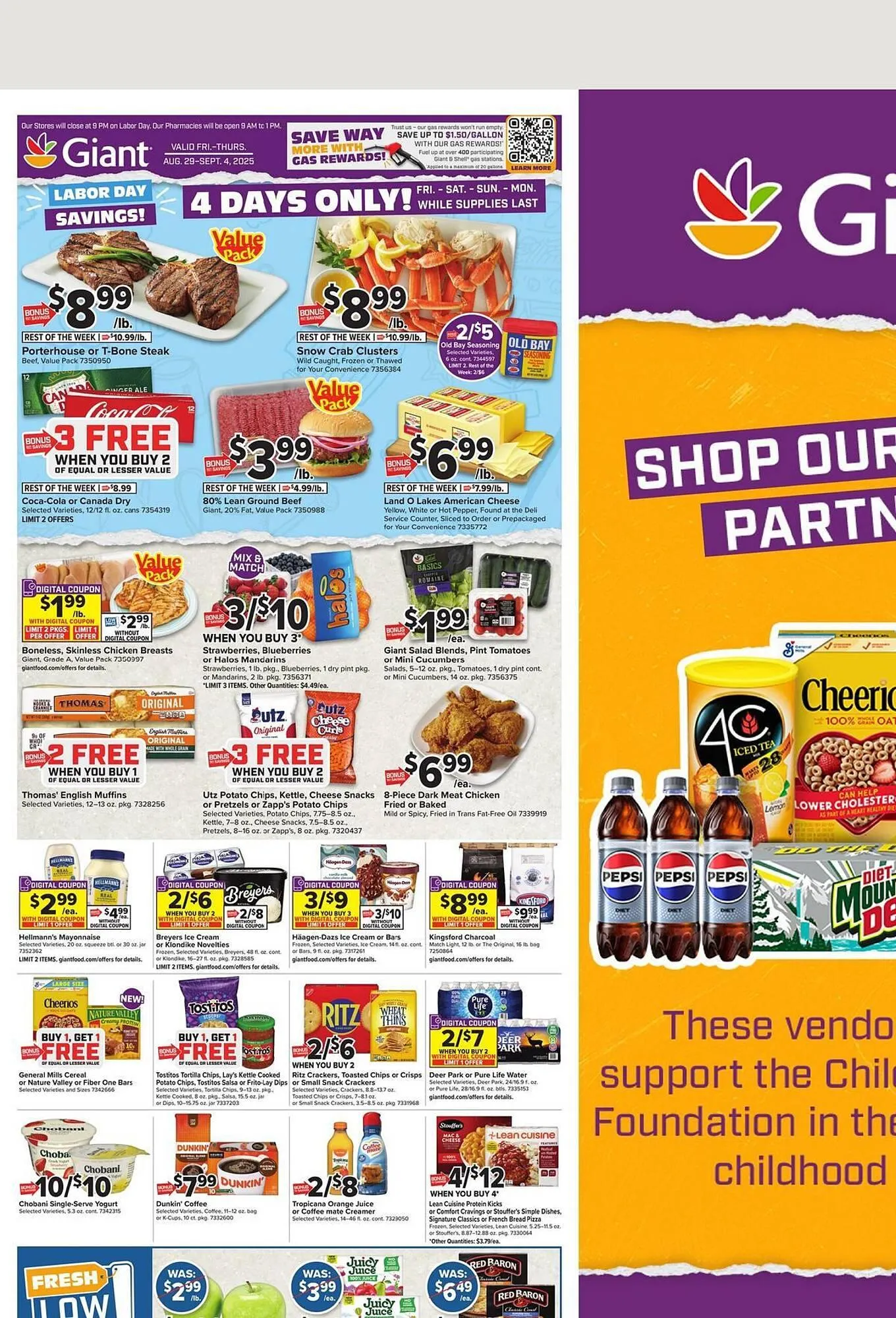 Weekly ad Giant Food Weekly Ad from August 29 to September 4 2025 - Page 1