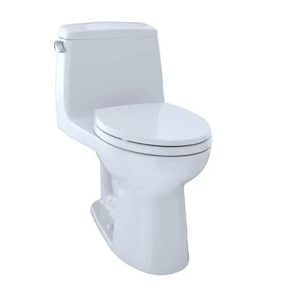 Eco UltraMax 1-Piece 1.28 GPF Single Flush Elongated ADA Comfort Height Toilet in Cotton White, SoftClose Seat Included