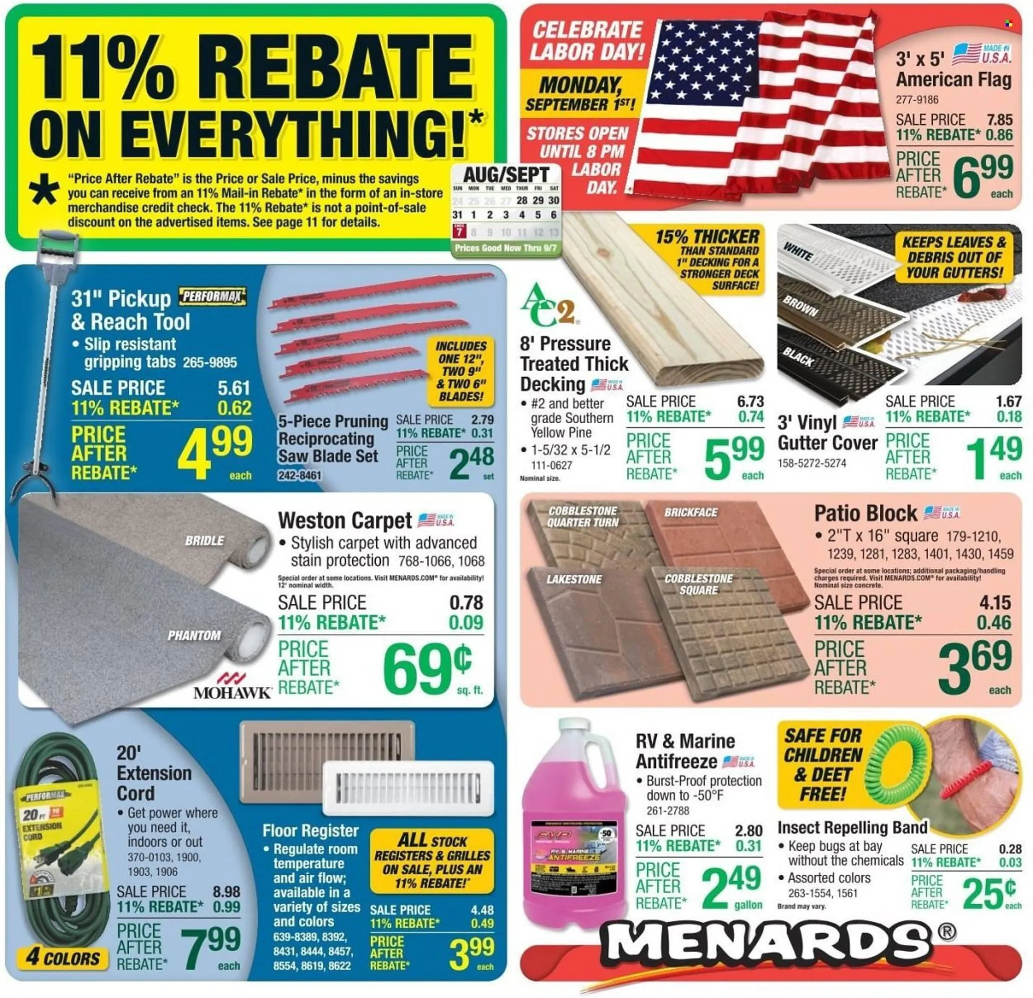 Weekly ad Menards Weekly Ad from August 28 to September 7 2025 - Page 1