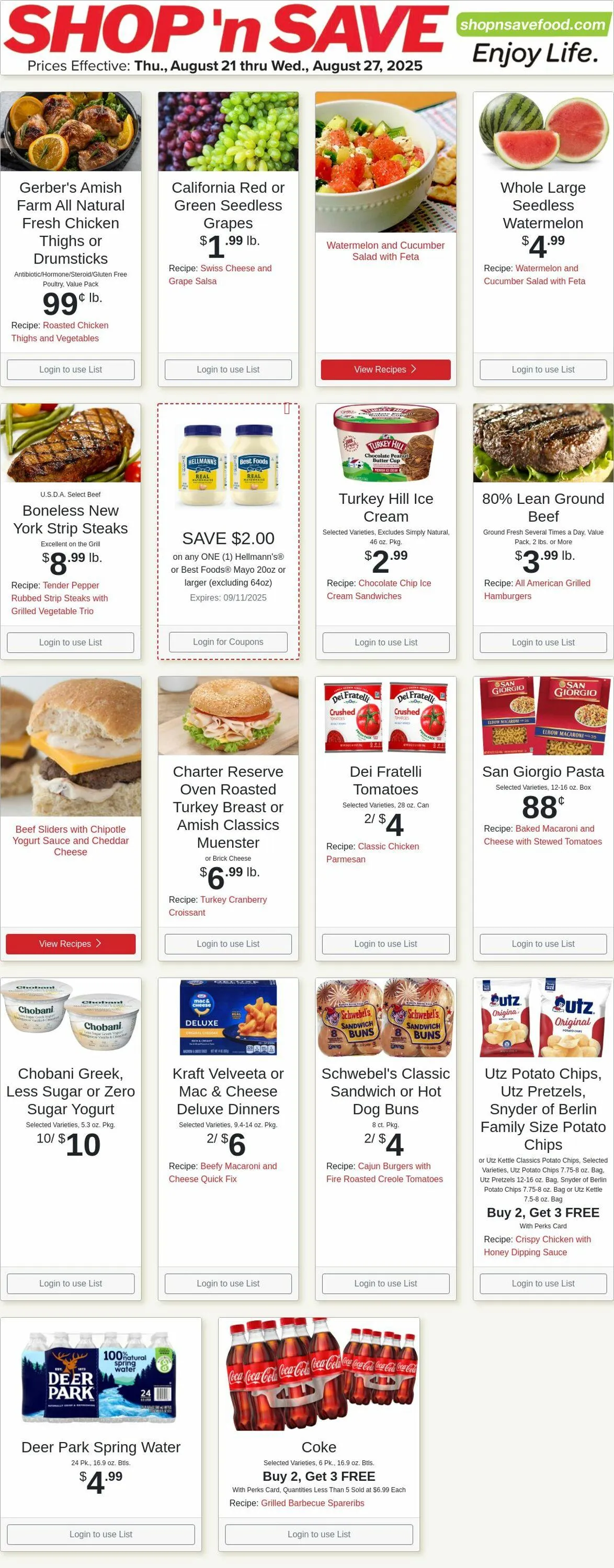 Weekly ad Shop'n Save from August 25 to August 31 2025 - Page 1