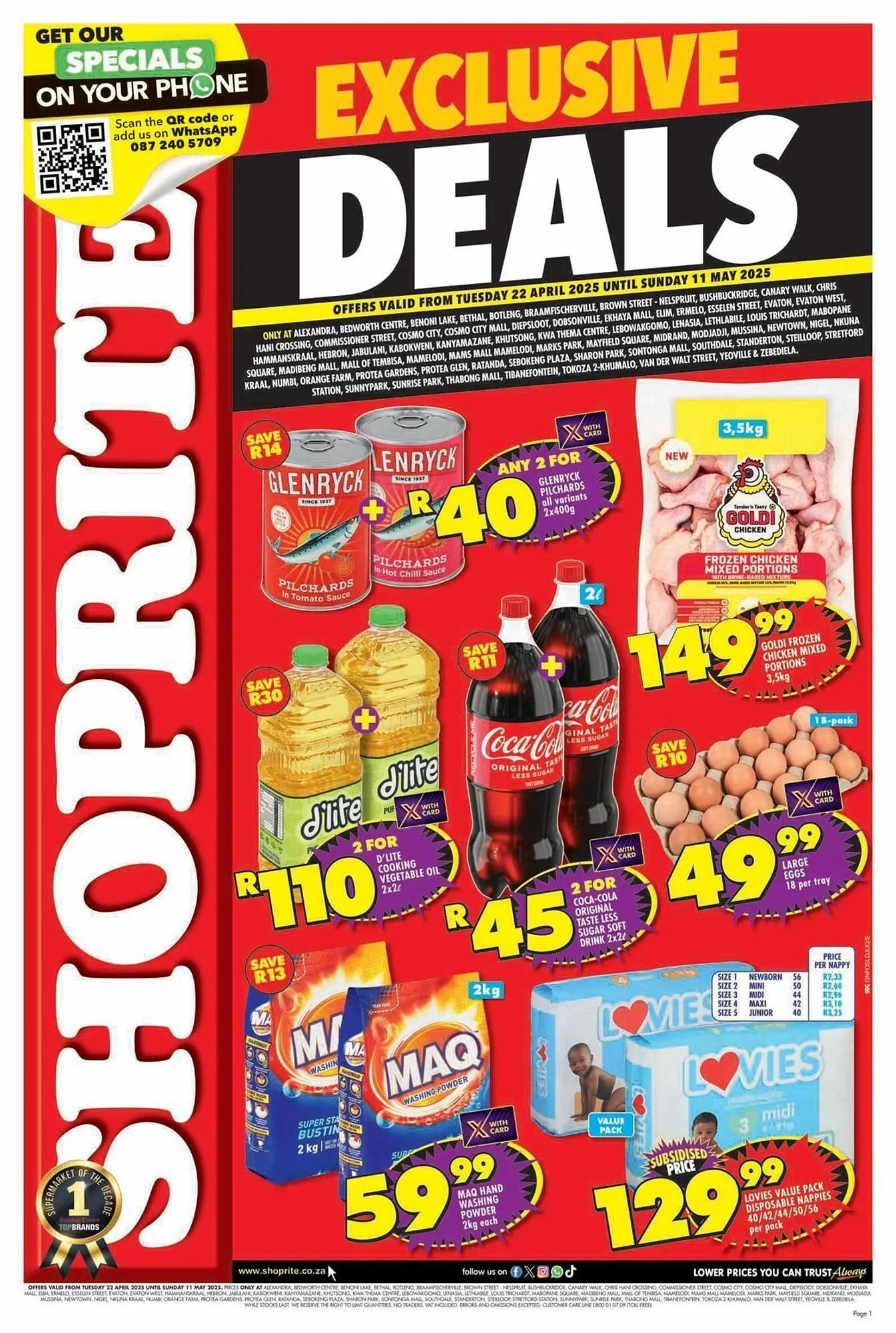 Shoprite catalogue from 22 April to 11 May 2025 - Catalogue Page 1