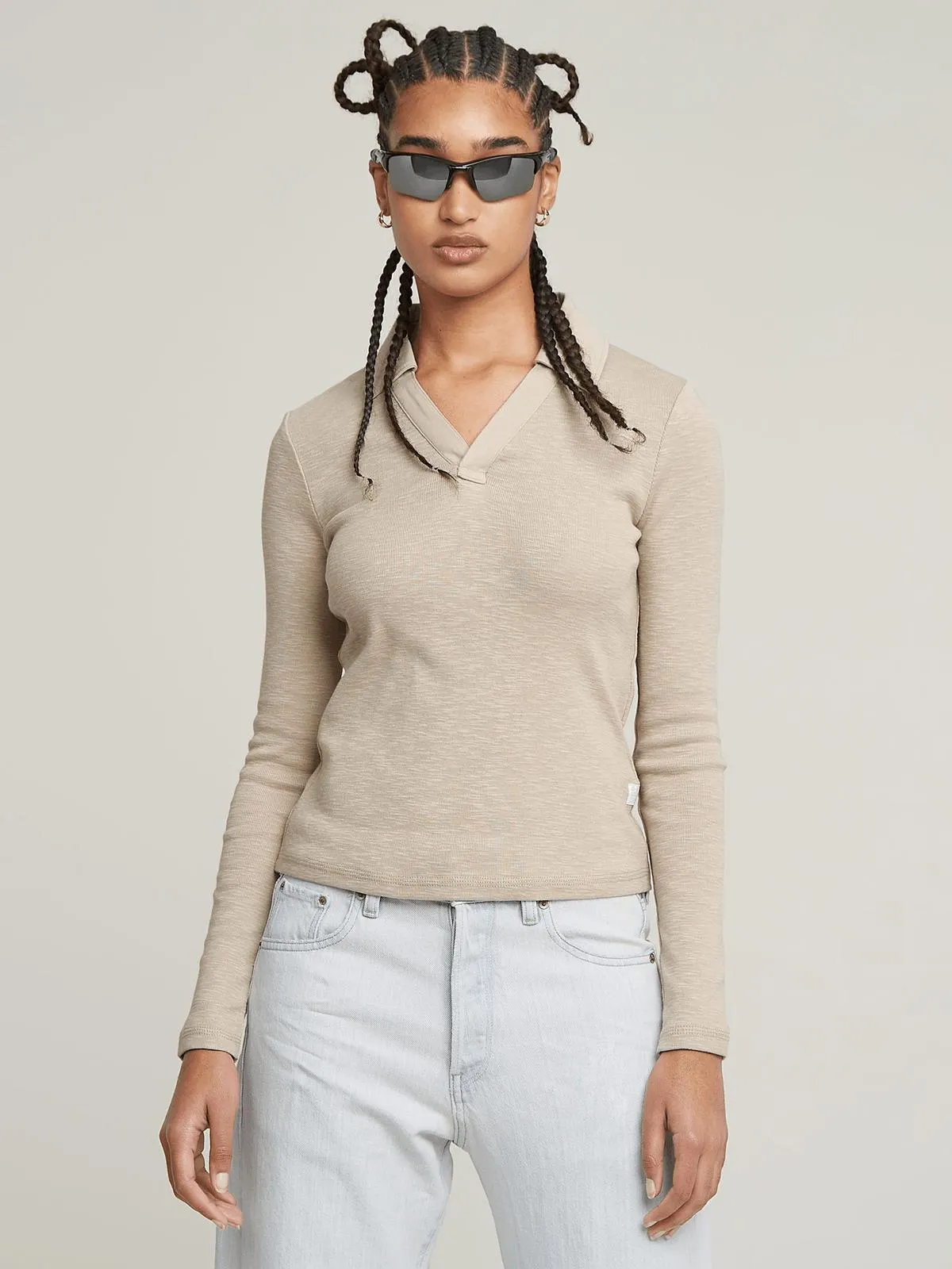 G-Star Women's Polo Beige Slim Top